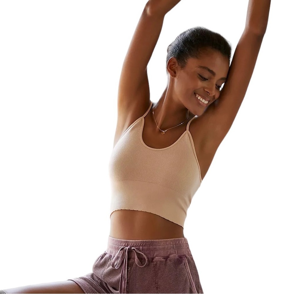 ANTHROPOLOGIE Devi Seamless Longline Cross Back Bralette